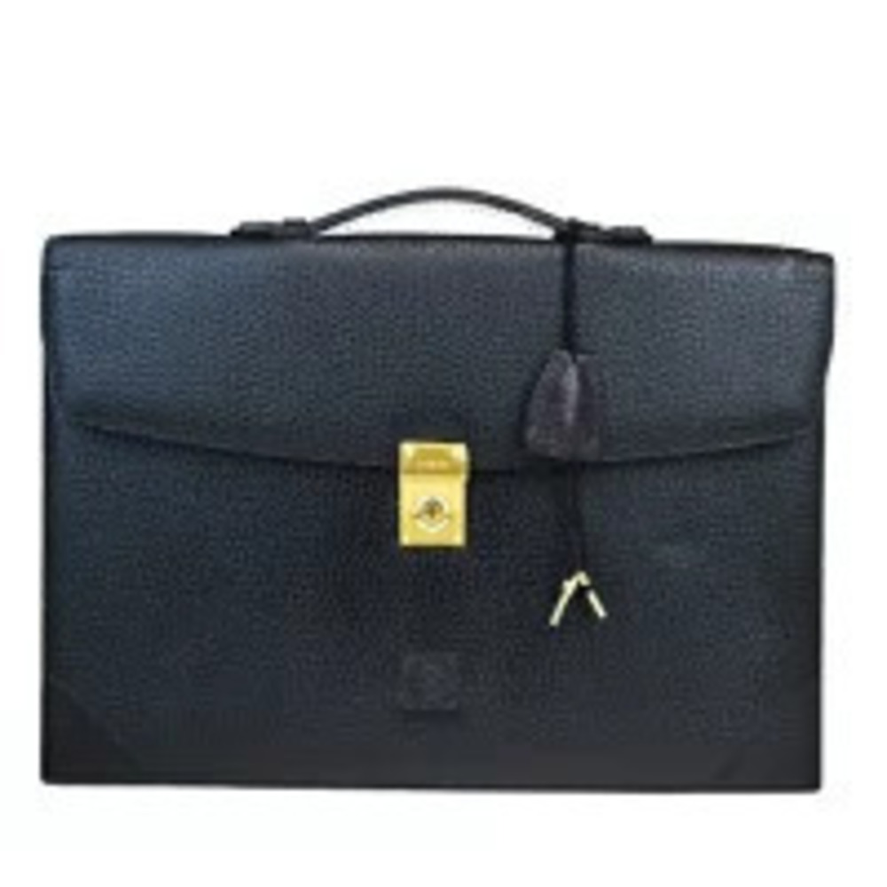 Loewe Briefcase Business Bag Handbag Black Leather